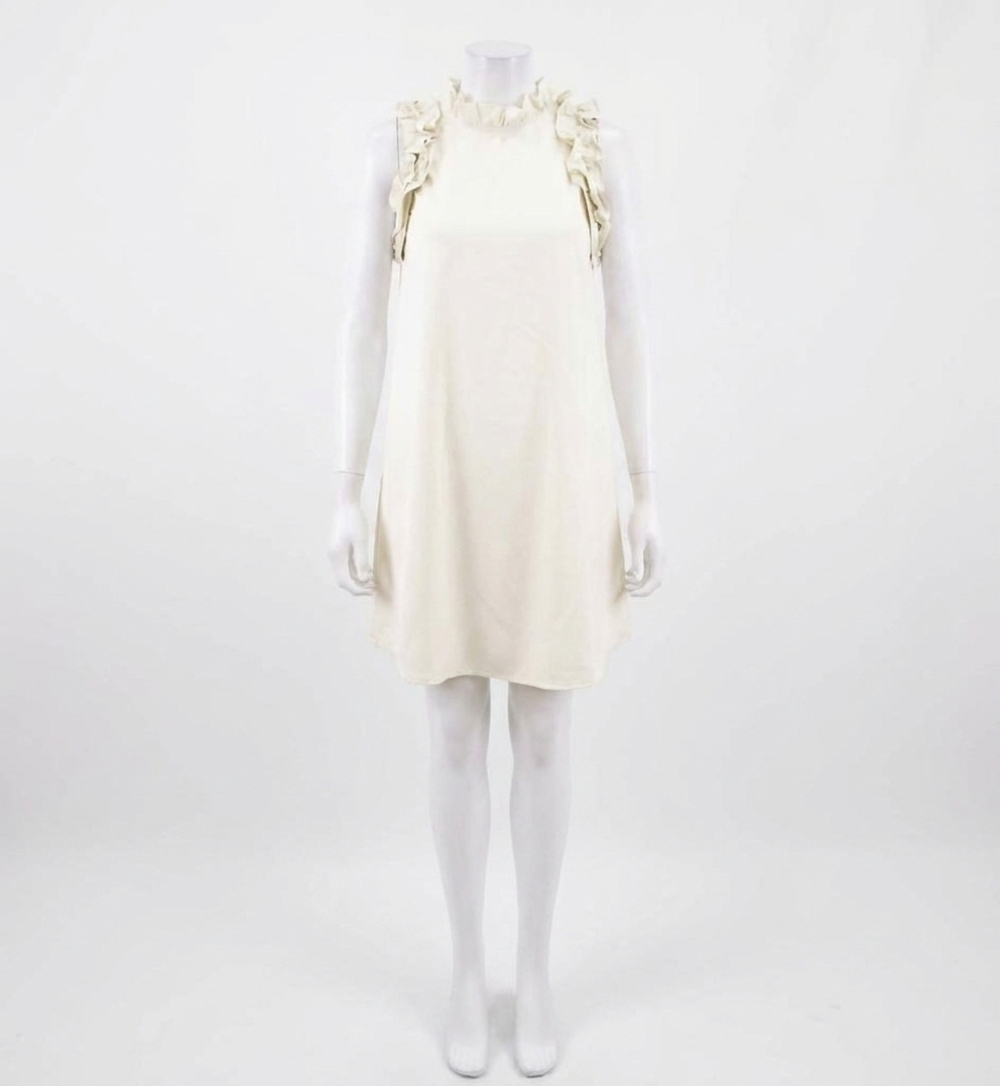 NEW TCEC ruffle dress in cream